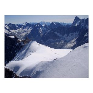 Pôster Subindo em massa no Monte Branco, Chamonix, Franç