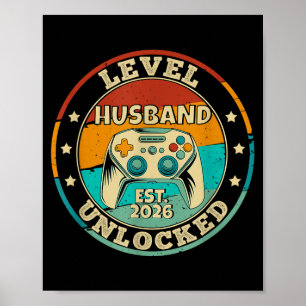 Poster Subindo para Marido Recém-Casado Gamer Casado