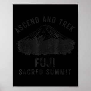 Poster Subir e caminhar fuji cume sagrado design de camin