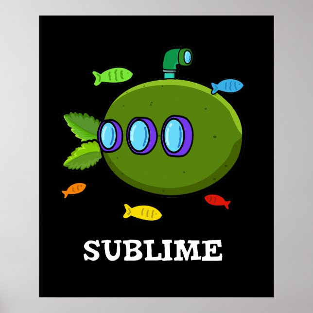 Poster Sublime Funny Submarino Limão Fruta Pun Dark BG (Frente)