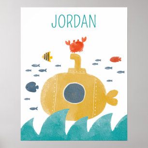 Poster Submarino Fofo Doodle Explore