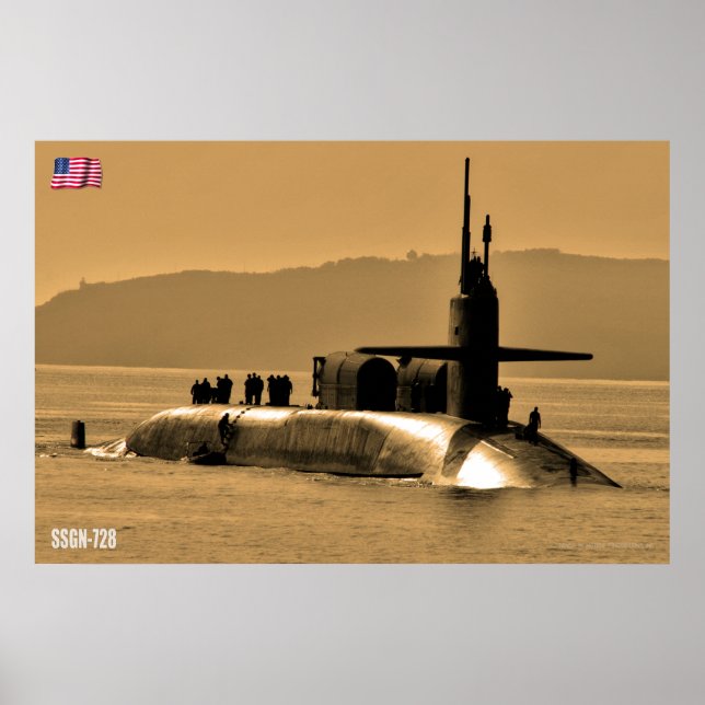 POSTER SUBMARINO MISSILE CRUISE - SSGN-728 (Frente)