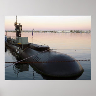 Pôster Submarino no nascer do sol