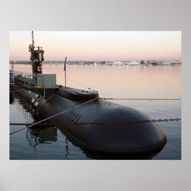 Pôster Submarino no nascer do sol (Frente)