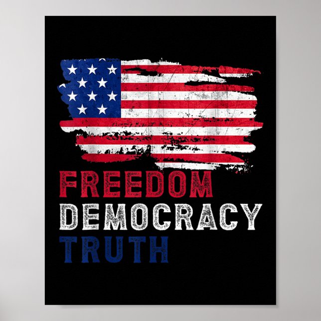 Poster Subtle Political Freedom Democracy &amp; Truth Ame (Frente)