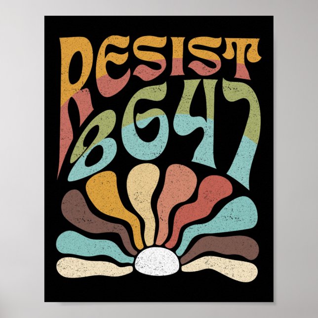 Poster Subtle Resist 8647 Trump Resist Trump Protest Boho (Frente)