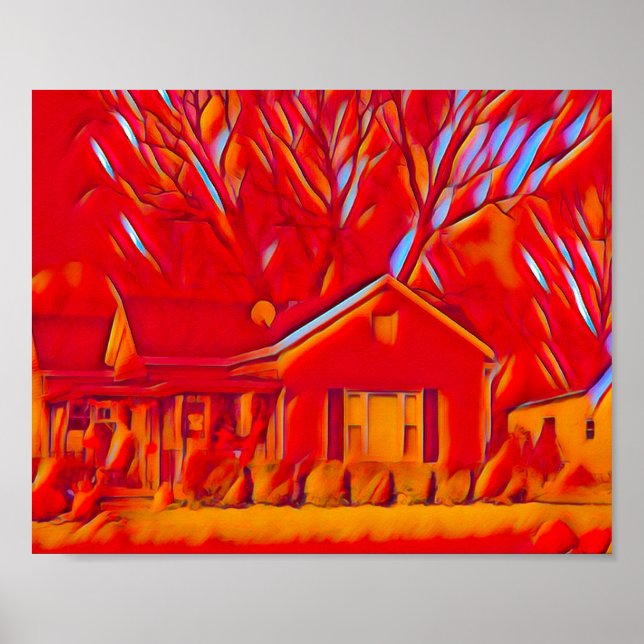 Poster Subúrbio de Flaming Vermelho (Frente)