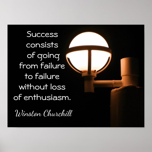 Pôster Success Art Print ~~ Winston Churchill quote (Frente)