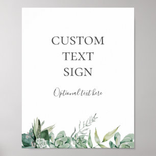 Poster Succulent Greenery   Cartões e presentes - Sinal p