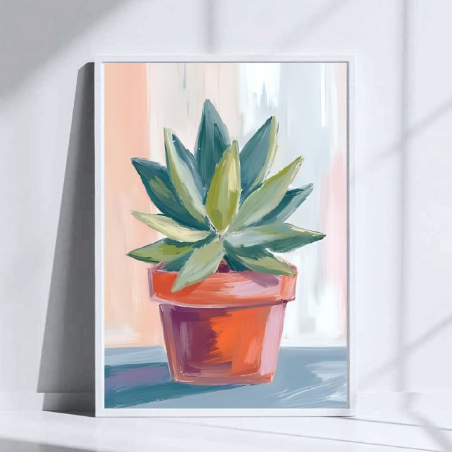 Poster Succulent Houseplant Watercolor Botanical (Criador carregado)