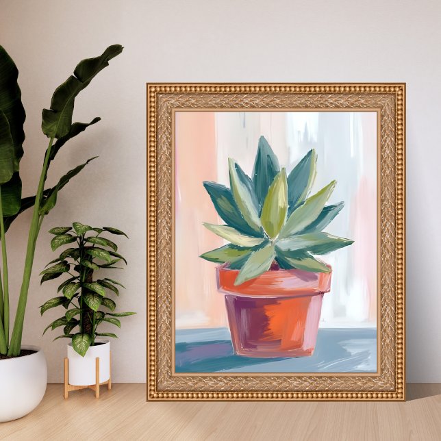 Poster Succulent Houseplant Watercolor Botanical (Criador carregado)