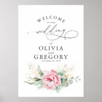 Succulents Greenery Pink Floral Welcome