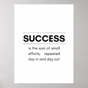 Poster Sucesso é a soma de pequenos esforços - Motivacion