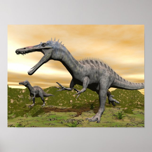 Pôster Suchomimus dinosaurs - 3D render (Frente)