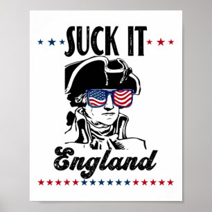 Poster Suck It England Engraçado 4 De Julho - George Wash