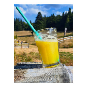 Pôster Suco de Laranja ao Ar Livre – Fotografia da Flores