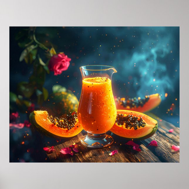 Poster SUCO de MAMÃO Recém Espremido -  (Frente)