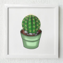 Poster Suculente de Cactus desenhado à mão