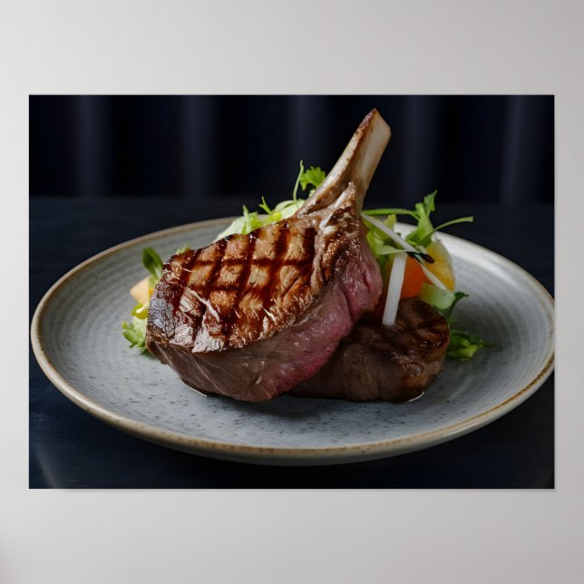 Poster Suculento bife grelhado (Frente)
