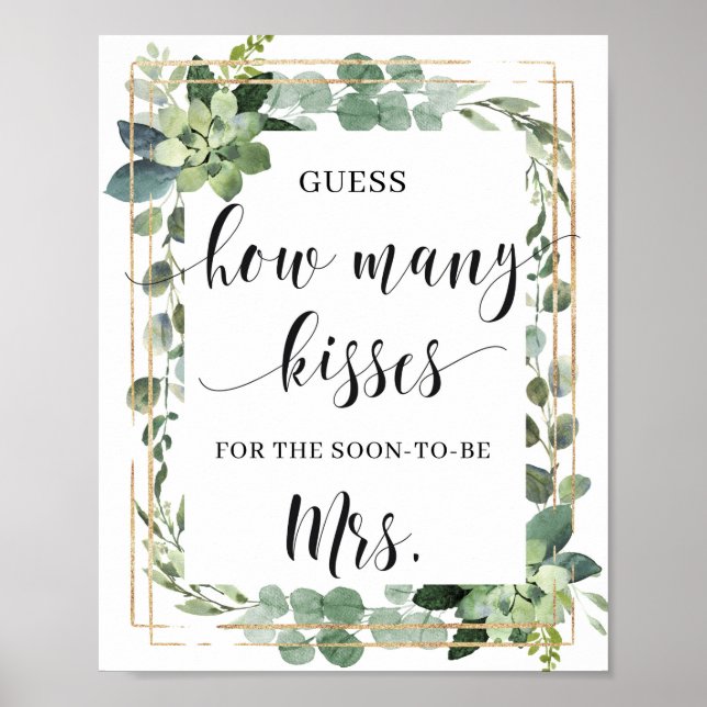 Poster Suculento Quantos beijos para o próximo sinal (Frente)