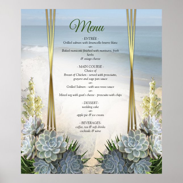 Poster Suculentos matizes de Blues pálidos (Frente)