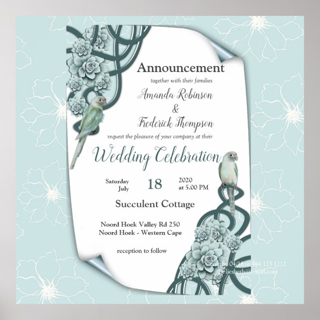 Poster Sucultivos Verdes do Pinheiro Azul (Frente)