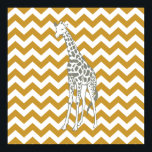 Pôster Sudan Brown Safari Chevron com Pop Art Giraffe<br><div class="desc">Padrão de Mod Chevron na paleta de cores Safari Moods de Emporio Moffa,  com girafa de pop de arte de um lado.</div>
