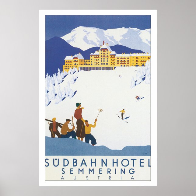 Pôster Sudbahn Hotel Semmering Viagens vintage (Frente)