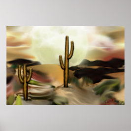 Poster Sudoeste Desert Sunrise Abstrato Art