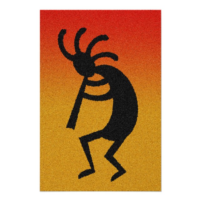 Pôster Sudoeste Desert Sunset Dancing Kokopelli (Frente)