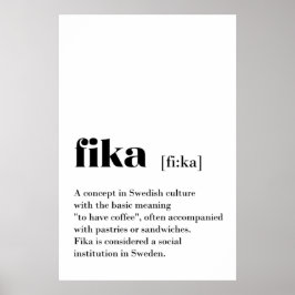 Poster Suecia Clássica de Café de Definição de Fika