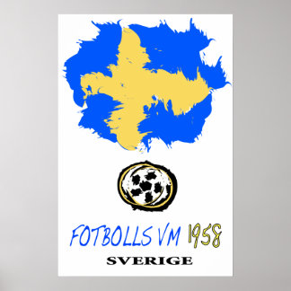 Poster Suecia da Copa do Mundo de 1958