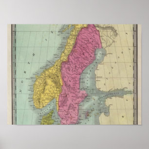 Pôster Suecia e Noruega de Dinamarca