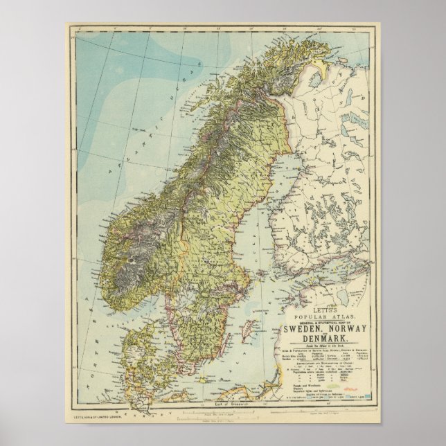 Poster Suecia, Noruega, Dinamarca (Frente)