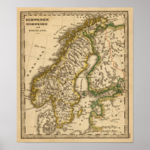 Pôster Suecia, Noruega e Finlândia