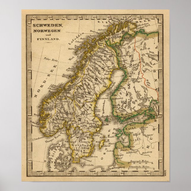 Pôster Suecia, Noruega e Finlândia (Frente)