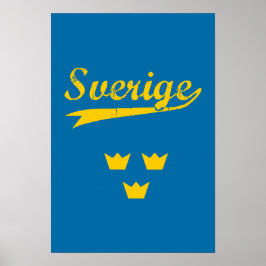Poster Suecia, Sverige, 3 coroas,