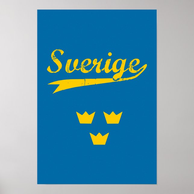 Poster Suecia, Sverige, 3 coroas, (Frente)