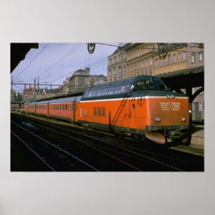 Poster Suecia, trainset push pull diesel de SJ