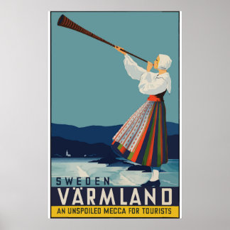 Poster Suecia viagens vintage