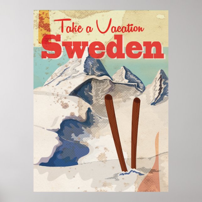 Poster Suecia Vintage (Frente)