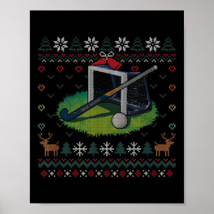 Poster Suéter feio de Natal de hóquei em campo Ll Esporte
