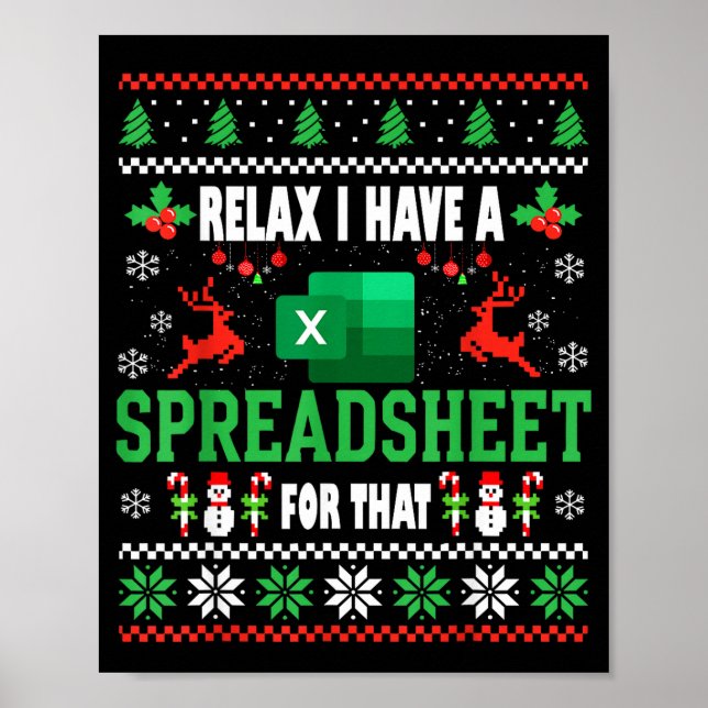 Poster Suéter Feio de Natal do Excel Eu Tenho uma Planilh (Frente)