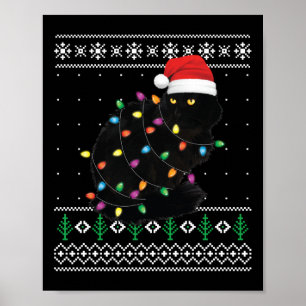 Poster Suéter Feio de Natal do Gato Preto, Gato do Papai
