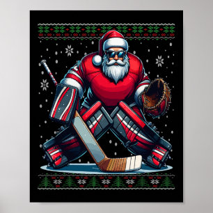 Poster Suéter Feio de Natal do Goleiro de Hóquei do Papai