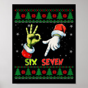 Poster Suéter Feio de Natal do Meme do Esqueleto Seis Set