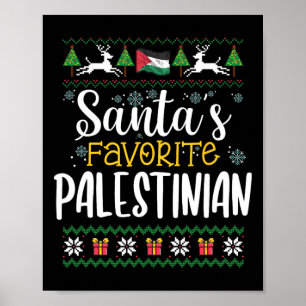Poster Suéter Feio de Natal Palestino Favorito do Papai N