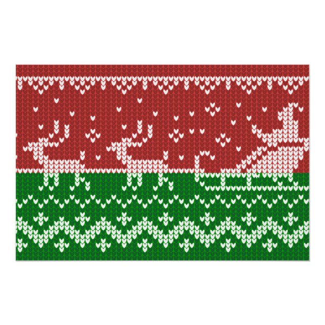 Pôster Suéter nojento, trenó e renas do Papai Noel (Frente)