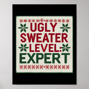 Poster Suéteres de Natal Engraçados Nível Especialista em
