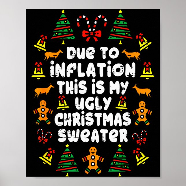 Poster Suéteres de Natal Feios Engraçados Devido à Inflaç (Frente)